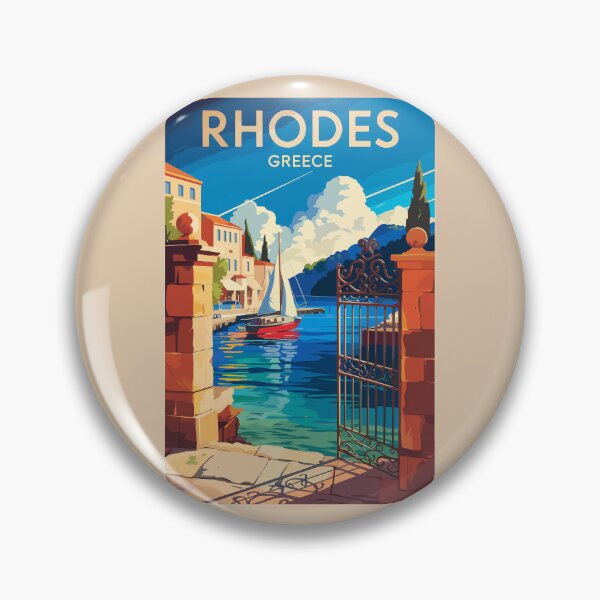 Item preview, Rhodes Greece Travel Art Vintage designed and sold by KrisSidDesigns.