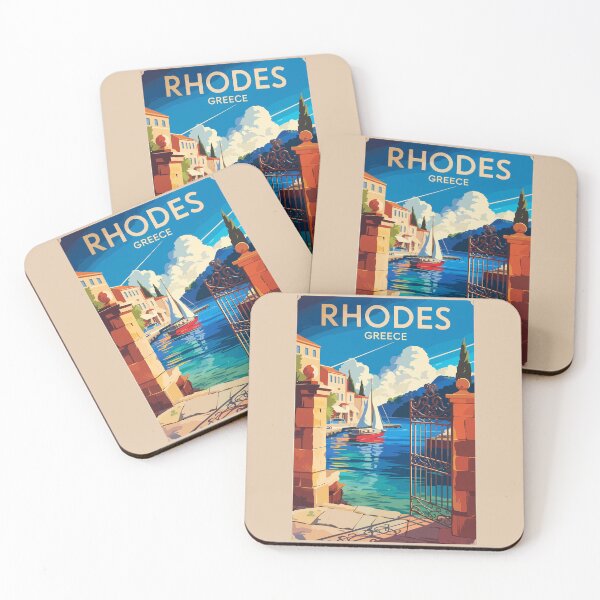 Item preview, Rhodes Greece Travel Art Vintage designed and sold by KrisSidDesigns.
