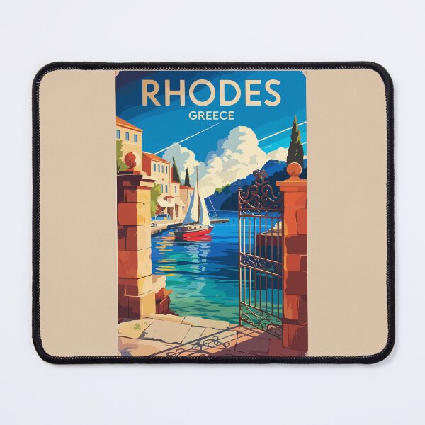 Item preview, Rhodes Greece Travel Art Vintage designed and sold by KrisSidDesigns.