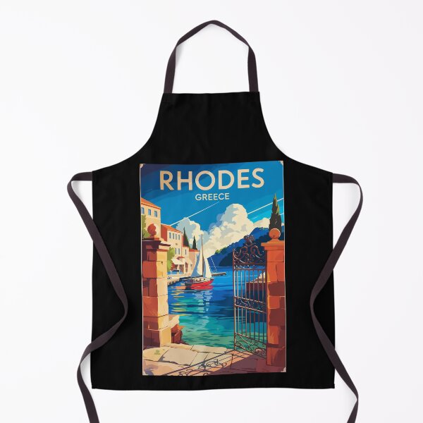 Item preview, Rhodes Greece Travel Art Vintage designed and sold by KrisSidDesigns.