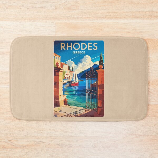 Item preview, Rhodes Greece Travel Art Vintage designed and sold by KrisSidDesigns.