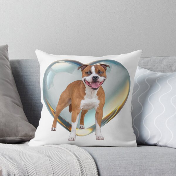 Item preview, Red and White Staffordshire Bull Terrier on Heart designed and sold by CRYROLFE.