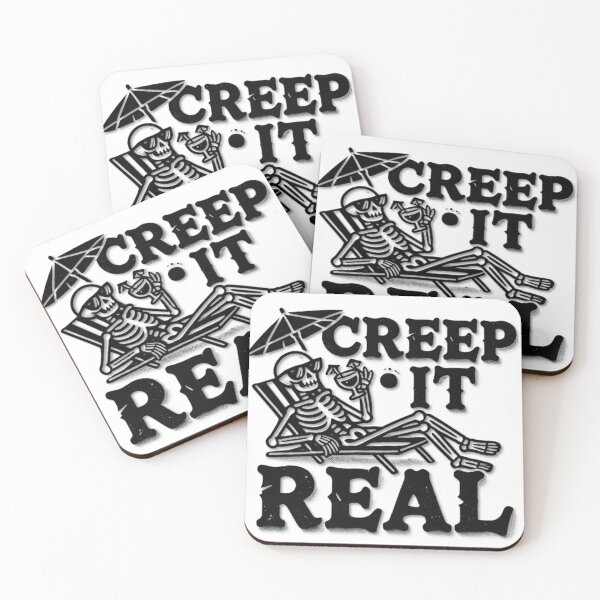 Item preview, "Creep It Real" - Cool and Fun Skeleton Halloween Graphic designed and sold by Flying Penguins.