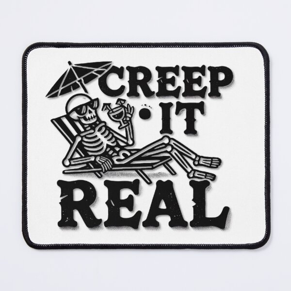 Item preview, "Creep It Real" - Cool and Fun Skeleton Halloween Graphic designed and sold by Flying Penguins.