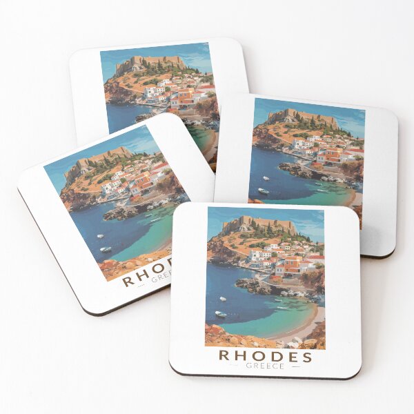Item preview, Rhodes Greece Illustration Travel Art Vintage designed and sold by KrisSidDesigns.