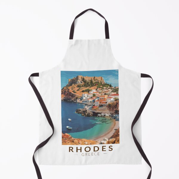 Item preview, Rhodes Greece Illustration Travel Art Vintage designed and sold by KrisSidDesigns.