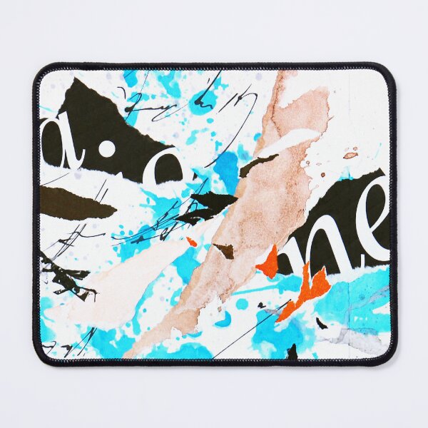 Item preview, Vibrant Blue and orange abstract typography collage. designed and sold by ZebEddy.