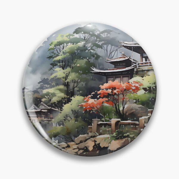 Item preview, Japanese Watercolor - Kumano Nachi Taisha designed and sold by KootenayDesigns.