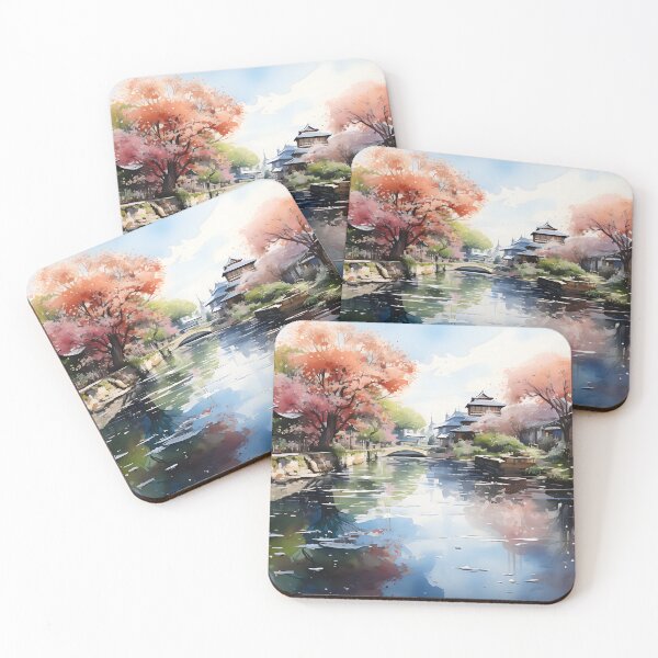 Item preview, Japanese Watercolor - Kurashiki River designed and sold by KootenayDesigns.