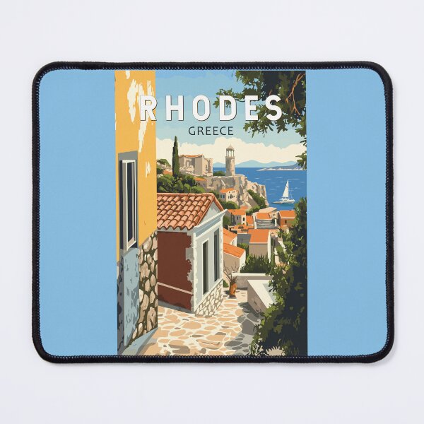Item preview, Rhodes Greece Old Town Travel Art Vintage designed and sold by KrisSidDesigns.