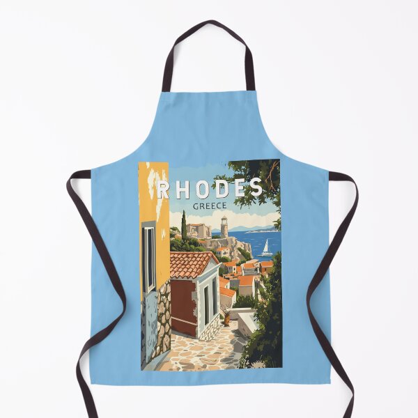 Item preview, Rhodes Greece Old Town Travel Art Vintage designed and sold by KrisSidDesigns.