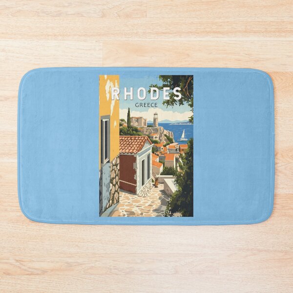 Item preview, Rhodes Greece Old Town Travel Art Vintage designed and sold by KrisSidDesigns.