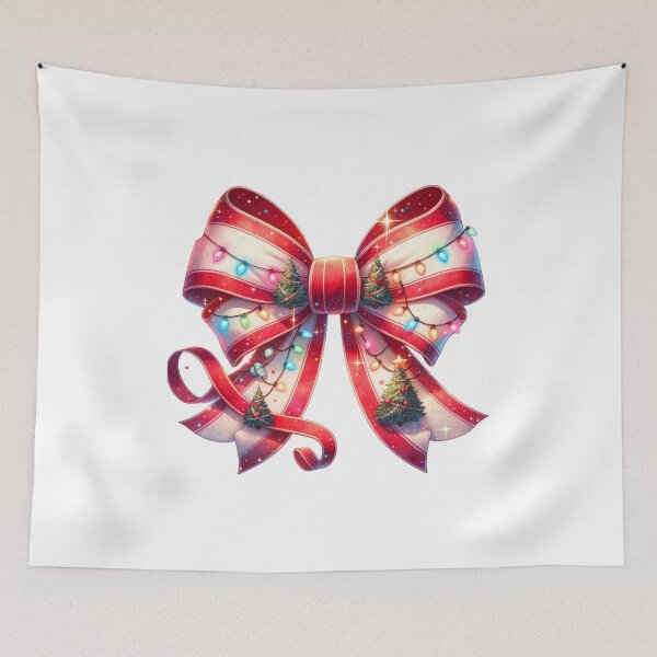 Item preview, Luxury Coquette Christmas Bow Art – Red & White Holiday Design for T-Shirts, Mugs, Stickers & More designed and sold by artedigital99.