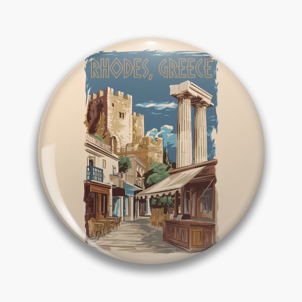 Item preview, Rhodes Greece Ruins Travel Art Vintage designed and sold by KrisSidDesigns.