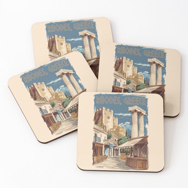 Item preview, Rhodes Greece Ruins Travel Art Vintage designed and sold by KrisSidDesigns.