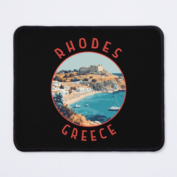 Item preview, Rhodes Greece Retro Distressed Circle designed and sold by KrisSidDesigns.