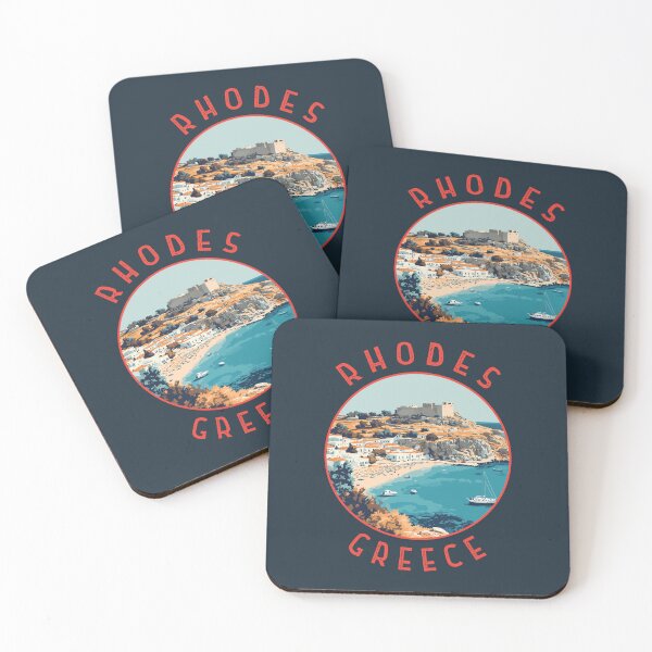 Item preview, Rhodes Greece Retro Distressed Circle designed and sold by KrisSidDesigns.