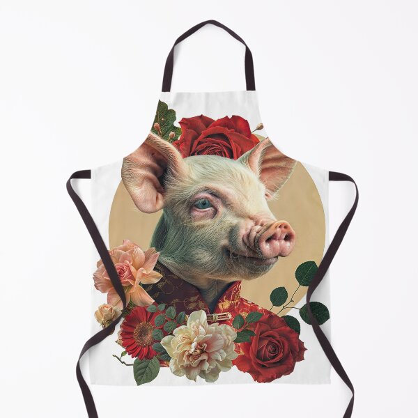 Item preview, Collage Wall Art T-shirt Design: Piglet with Roses designed and sold by ForeverPrintsOK.