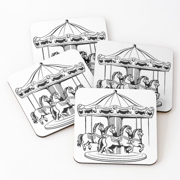 Item preview, Horse Carousel Line Drawing designed and sold by GeoSketchWear.