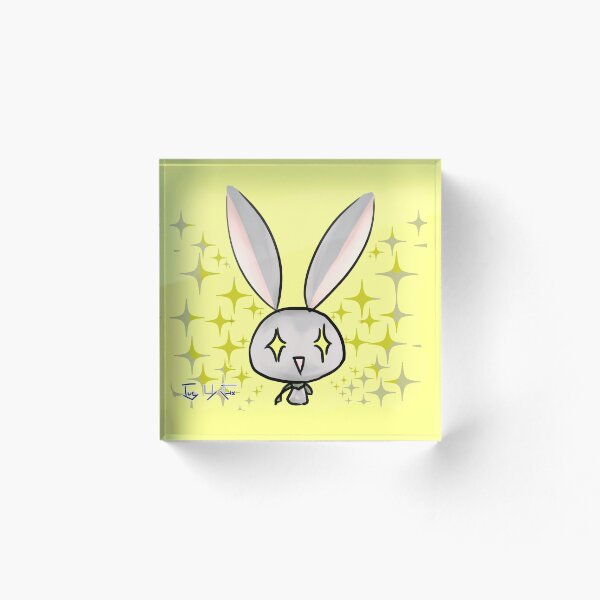 Item preview, A happy gray rabbit with sparkling, glowing eyes. designed and sold by Xieurabbit.