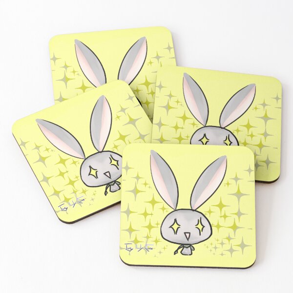 Item preview, A happy gray rabbit with sparkling, glowing eyes. designed and sold by Xieurabbit.