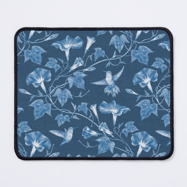 Item preview, Ipomoea Toile with Hummingbirds on Navy Blue designed and sold by Perrin Le Feuvre.