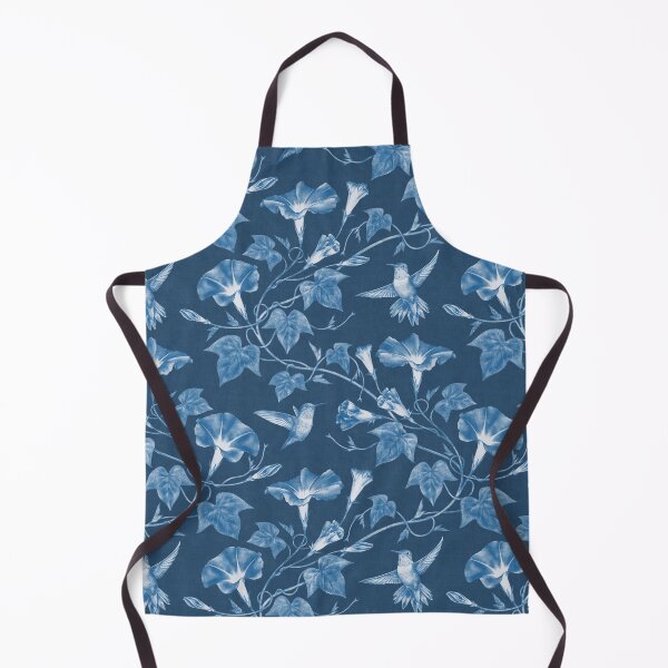 Item preview, Ipomoea Toile with Hummingbirds on Navy Blue designed and sold by Perrin Le Feuvre.