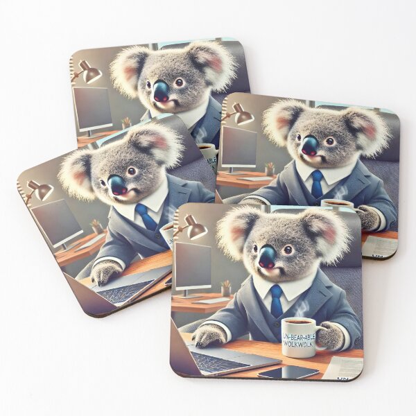 Item preview, Business Koala in Suit at Office Desk designed and sold by Koalangel.