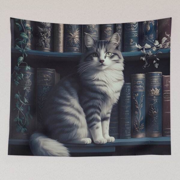 Item preview, Siberian Cat and Books designed and sold by FieldScent.