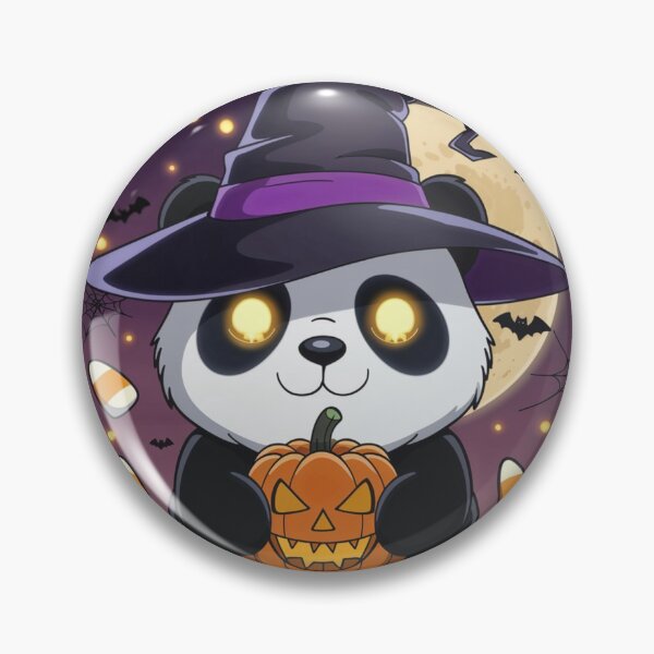 Artikelvorschau, Aufkleber Halloween Süßer gruseliger panda entworfen und verkauft von FlawlessDraft.