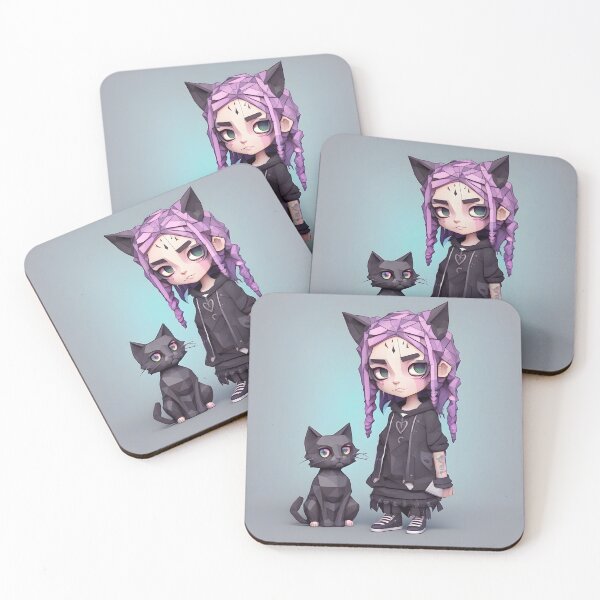 Item preview, Anime girl with cat designed and sold by JRCorner.