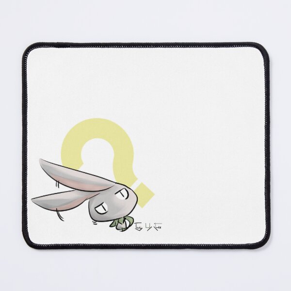 Item preview, A gray rabbit tilting its head in confusion, with a large question mark behind it to express its bewilderment. designed and sold by Xieurabbit.
