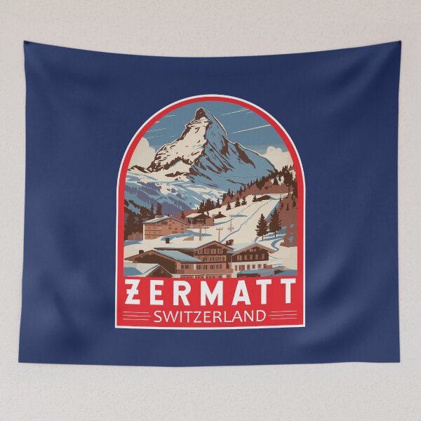 Item preview, Zermatt Switzerland Travel Art Emblem designed and sold by KrisSidDesigns.