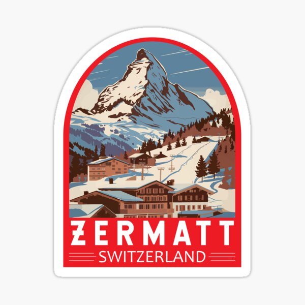 Item preview, Zermatt Switzerland Travel Art Emblem designed and sold by KrisSidDesigns.