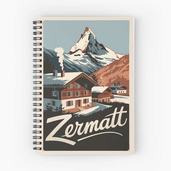 Item preview, Zermatt Switzerland Travel Art Vintage designed and sold by KrisSidDesigns.