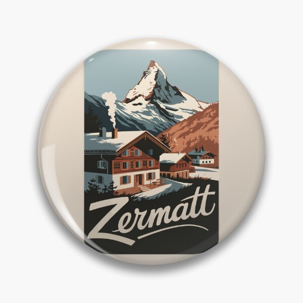 Item preview, Zermatt Switzerland Travel Art Vintage designed and sold by KrisSidDesigns.