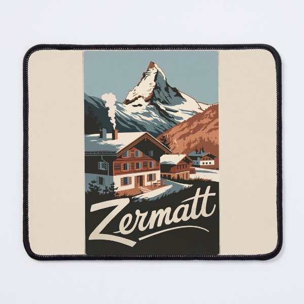 Item preview, Zermatt Switzerland Travel Art Vintage designed and sold by KrisSidDesigns.