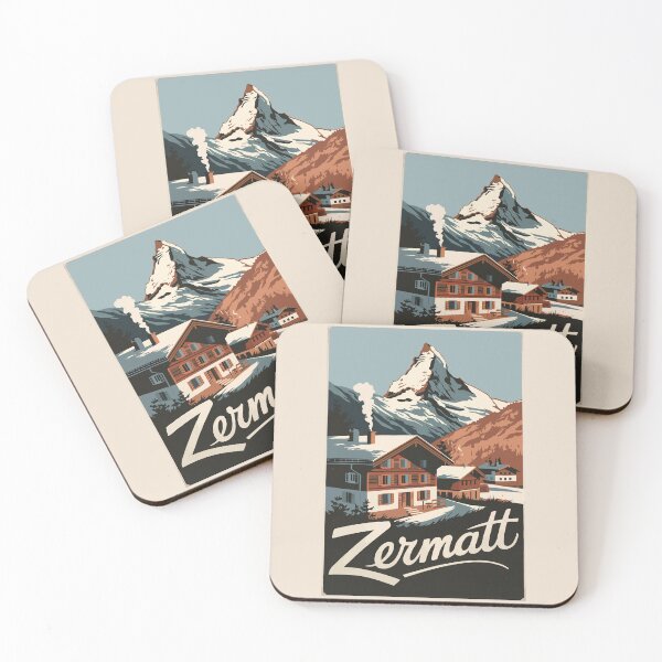 Item preview, Zermatt Switzerland Travel Art Vintage designed and sold by KrisSidDesigns.