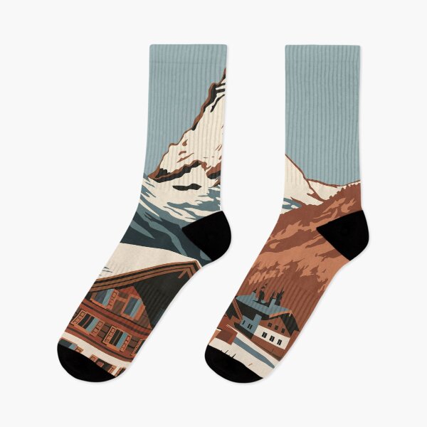 Item preview, Zermatt Switzerland Travel Art Vintage designed and sold by KrisSidDesigns.