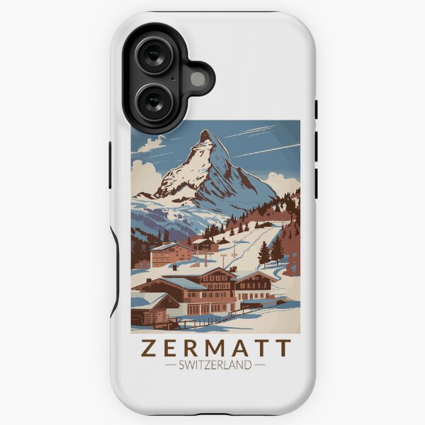 Vista previa del artículo con la obra «Zermatt Suiza Ilustración Viajes Arte Vintage», diseñado y vendido por KrisSidDesigns.