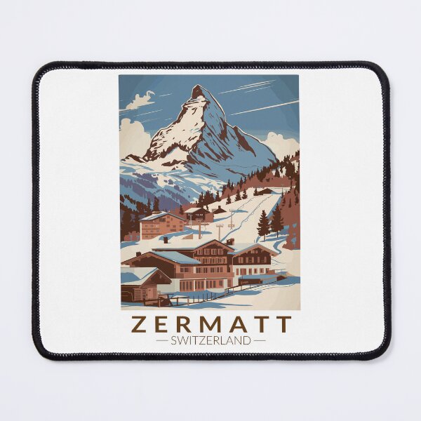 Item preview, Zermatt Switzerland Illustration Travel Art Vintage designed and sold by KrisSidDesigns.