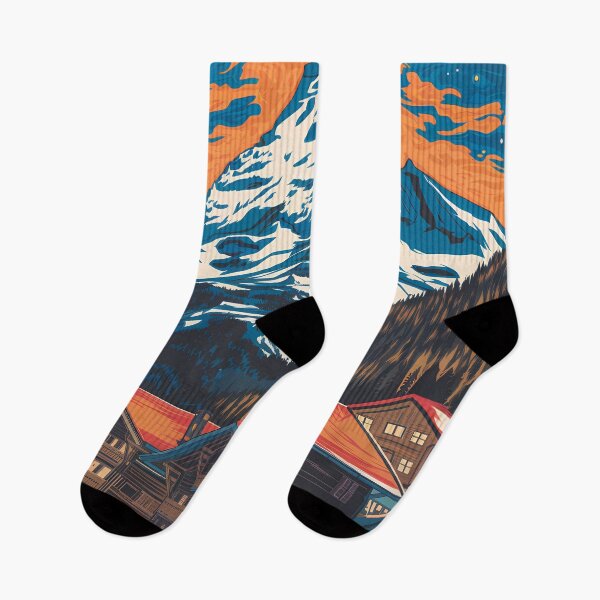 Item preview, Zermatt Switzerland Painterly Travel Art Vintage designed and sold by KrisSidDesigns.