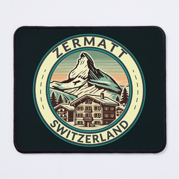Item preview, Zermatt Switzerland Illustration Travel Art Badge designed and sold by KrisSidDesigns.