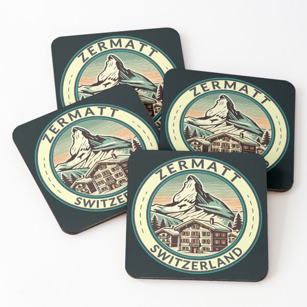 Item preview, Zermatt Switzerland Illustration Travel Art Badge designed and sold by KrisSidDesigns.