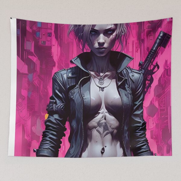 Item preview, Cyberpunk Operative in Pink 2 - Sci Fi Art concept designed and sold by Delerat7.