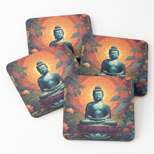 Item preview, Enlightened Buddha Meditation - Vibrant Lotus and Floral Art designed and sold by CrystlDesigns.