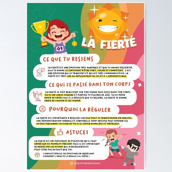 Item preview, Poster: Emotions explained to children - pride designed and sold by psychopascouac.