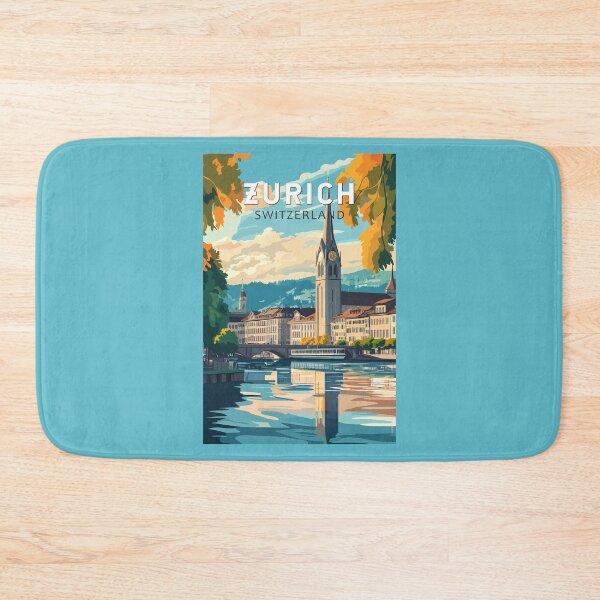 Item preview, Zurich Switzerland Travel Art Vintage designed and sold by KrisSidDesigns.