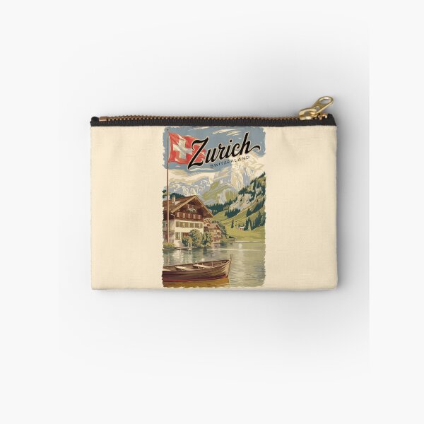 Item preview, Zurich Switzerland Painterly Travel Art Vintage designed and sold by KrisSidDesigns.