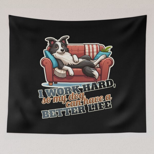 Item preview, Work hard Border Collie Couch, Sofa designed and sold by ThisDress.